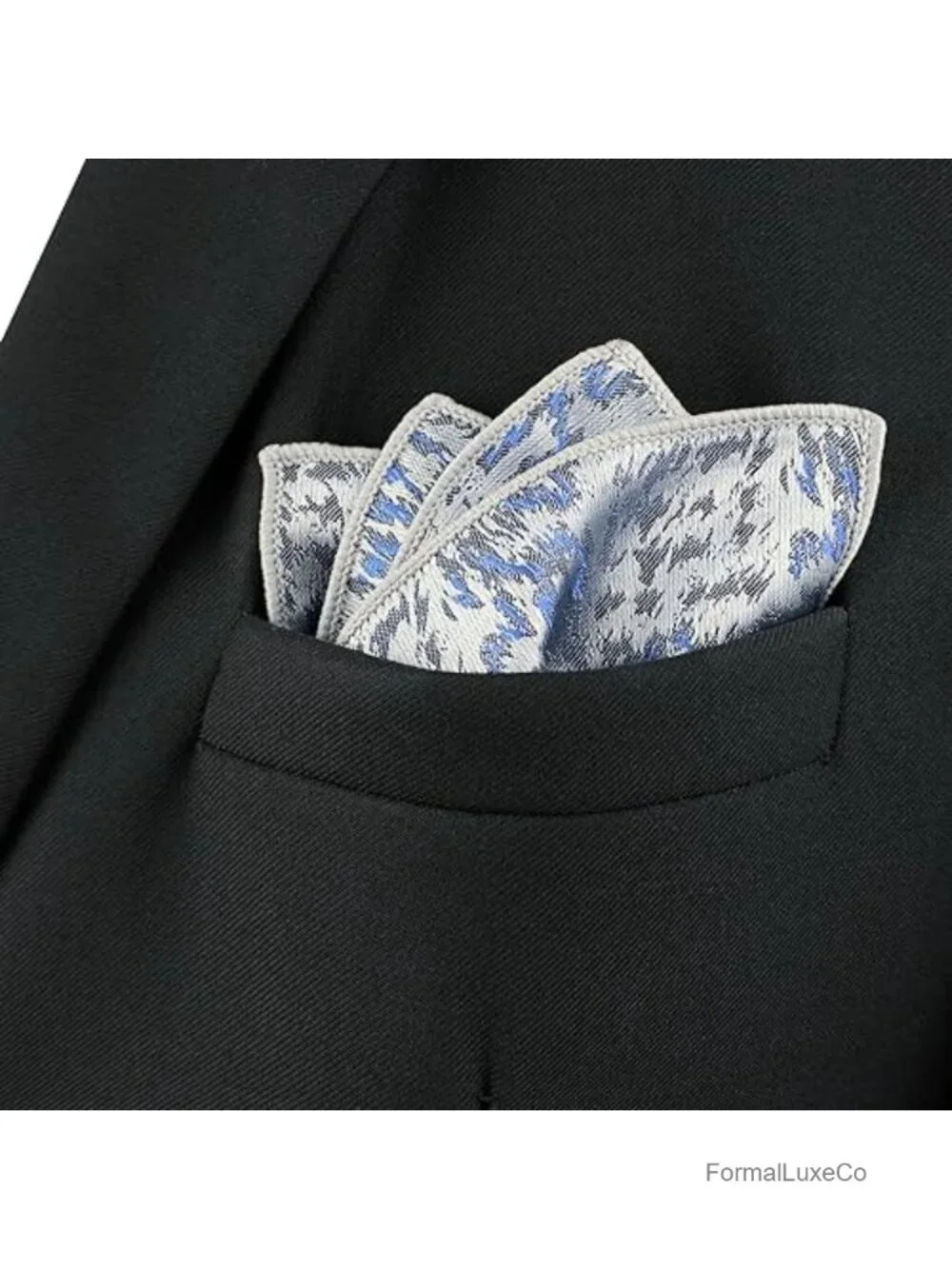 Men's Jacquard Woven Pocket Square, 12.6